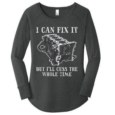 I Can Fix It Engine Funny Car Auto Mechanic Garage Women's Perfect Tri Tunic Long Sleeve Shirt