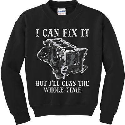 I Can Fix It Engine Funny Car Auto Mechanic Garage Kids Sweatshirt