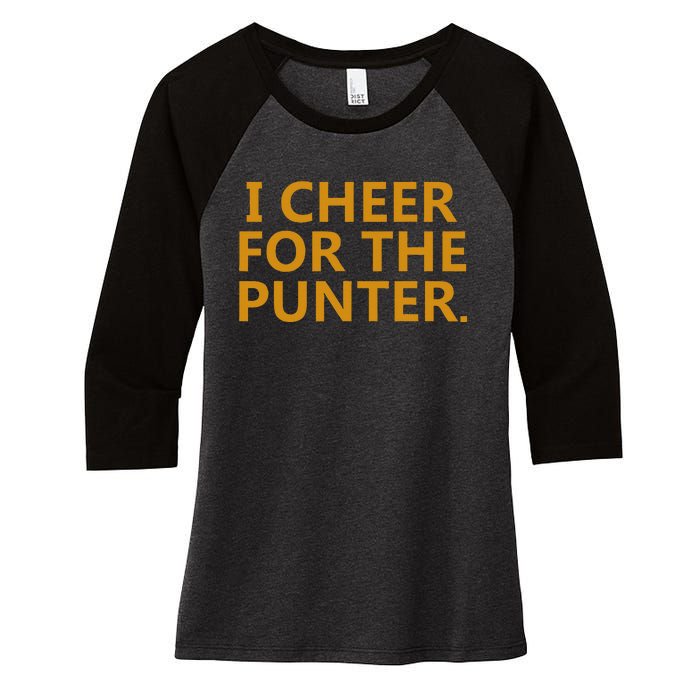 I Cheer For The Punter Women's Tri-Blend 3/4-Sleeve Raglan Shirt