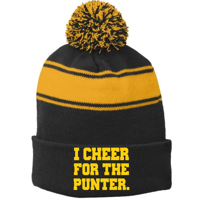 I Cheer For The Punter Stripe Pom Pom Beanie