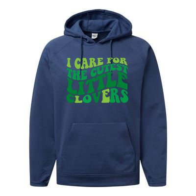 I Care For Cutest Clovers Nurse St Patricks Day Performance Fleece Hoodie