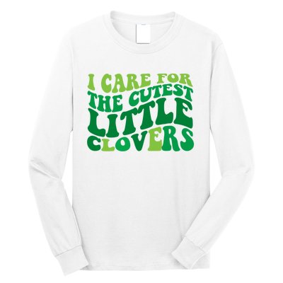 I Care For Cutest Clovers Nurse St Patricks Day Long Sleeve Shirt