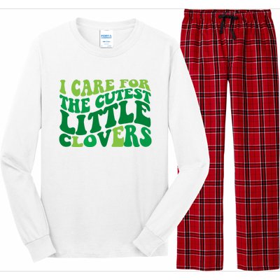 I Care For Cutest Clovers Nurse St Patricks Day Long Sleeve Pajama Set