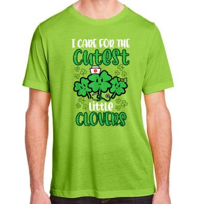 I Care For Cutest Clovers Nurse St Patricks Day Adult ChromaSoft Performance T-Shirt