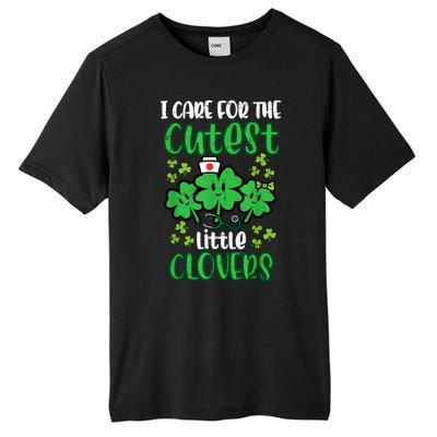 I Care For Cutest Clovers Nurse St Patricks Day Tall Fusion ChromaSoft Performance T-Shirt