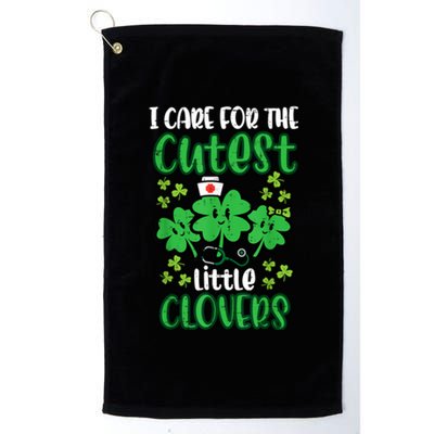 I Care For Cutest Clovers Nurse St Patricks Day Platinum Collection Golf Towel