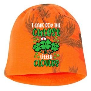 I Care For Cutest Clovers Nurse St Patricks Day Kati - Camo Knit Beanie