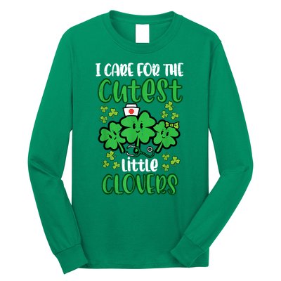 I Care For Cutest Clovers Nurse St Patricks Day Long Sleeve Shirt