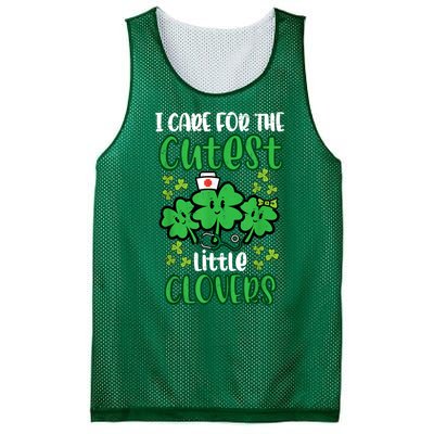 I Care For Cutest Clovers Nurse St Patricks Day Mesh Reversible Basketball Jersey Tank