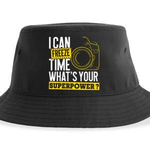 I Can Freeze Time Superpower Photographer Camera Sustainable Bucket Hat