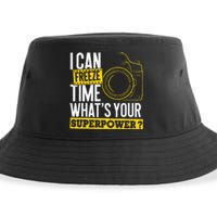 I Can Freeze Time Superpower Photographer Camera Sustainable Bucket Hat