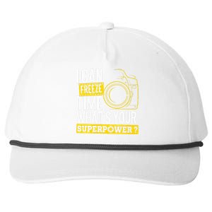 I Can Freeze Time Superpower Photographer Camera Snapback Five-Panel Rope Hat