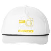 I Can Freeze Time Superpower Photographer Camera Snapback Five-Panel Rope Hat