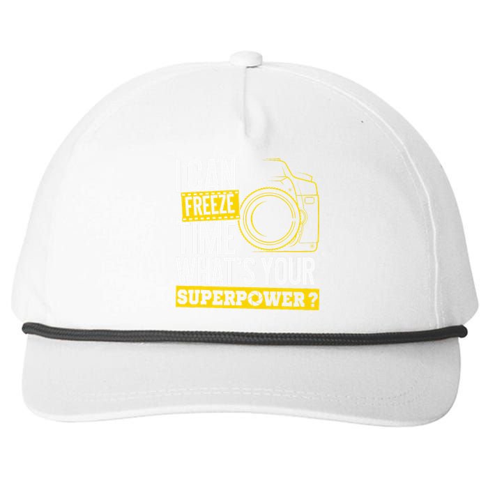 I Can Freeze Time Superpower Photographer Camera Snapback Five-Panel Rope Hat