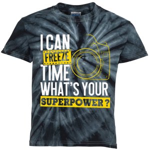 I Can Freeze Time Superpower Photographer Camera Kids Tie-Dye T-Shirt