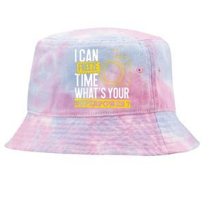 I Can Freeze Time Superpower Photographer Camera Tie-Dyed Bucket Hat