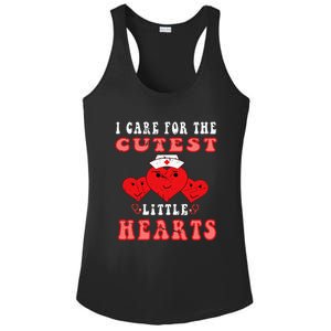 I Care For The Cutest Little Hearts Groovy Nurse Valentines Ladies PosiCharge Competitor Racerback Tank