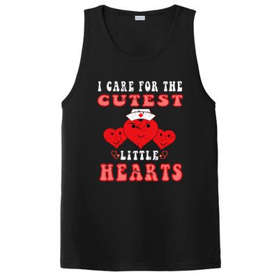 I Care For The Cutest Little Hearts Groovy Nurse Valentines PosiCharge Competitor Tank