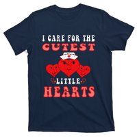 I Care For The Cutest Little Hearts Groovy Nurse Valentines T-Shirt