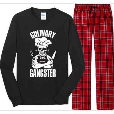 I Cook Funny Culinary Gangster Chef Who Loves Cooking Gift Long Sleeve Pajama Set