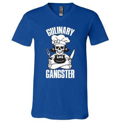 I Cook Funny Culinary Gangster Chef Who Loves Cooking Gift V-Neck T-Shirt