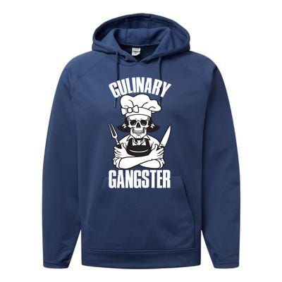 I Cook Funny Culinary Gangster Chef Who Loves Cooking Gift Performance Fleece Hoodie