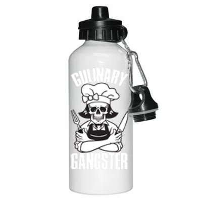 I Cook Funny Culinary Gangster Chef Who Loves Cooking Gift Aluminum Water Bottle