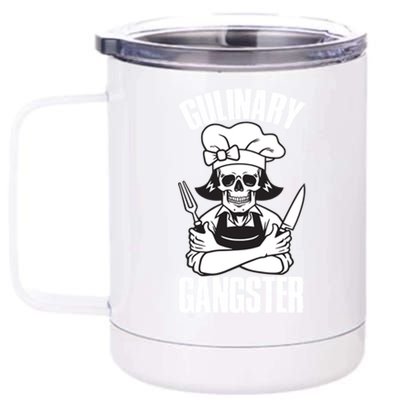 I Cook Funny Culinary Gangster Chef Who Loves Cooking Gift 12 oz Stainless Steel Tumbler Cup