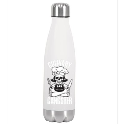 I Cook Funny Culinary Gangster Chef Who Loves Cooking Gift Stainless Steel Insulated Water Bottle