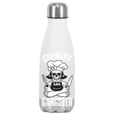 I Cook Funny Culinary Gangster Chef Who Loves Cooking Gift Stainless Steel Insulated Water Bottle