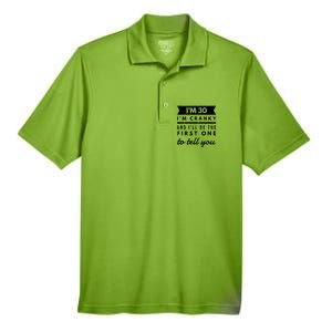 IM Cranky Funny 30th Birthday Gag Gift Idea Puns Gift Men's Origin Performance Pique Polo