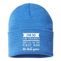 IM Cranky Funny 30th Birthday Gag Gift Idea Puns Gift Sustainable Knit Beanie