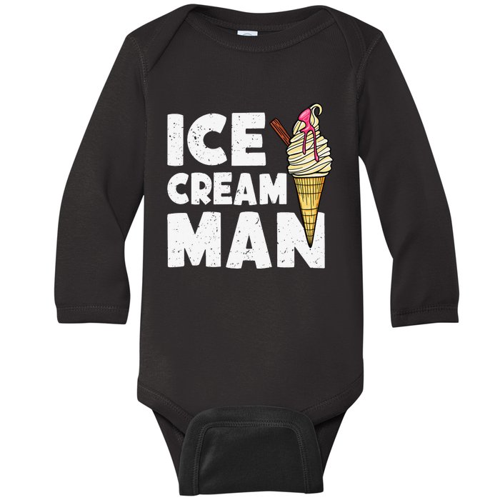 Ice Cream Funny Ice Cream Ice Cream Baby Long Sleeve Bodysuit