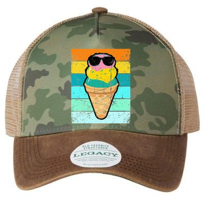 Ice Cream Funny Ice Cream Beach Pool Party Legacy Tie Dye Trucker Hat