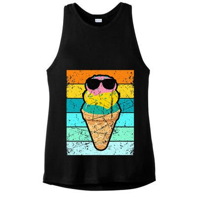 Ice Cream Funny Ice Cream Beach Pool Party Ladies PosiCharge Tri-Blend Wicking Tank