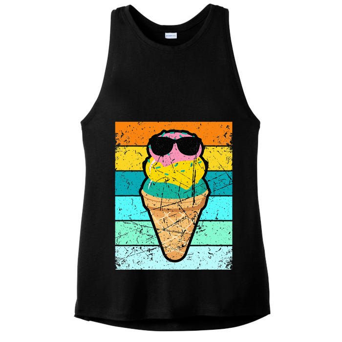 Ice Cream Funny Ice Cream Beach Pool Party Ladies PosiCharge Tri-Blend Wicking Tank
