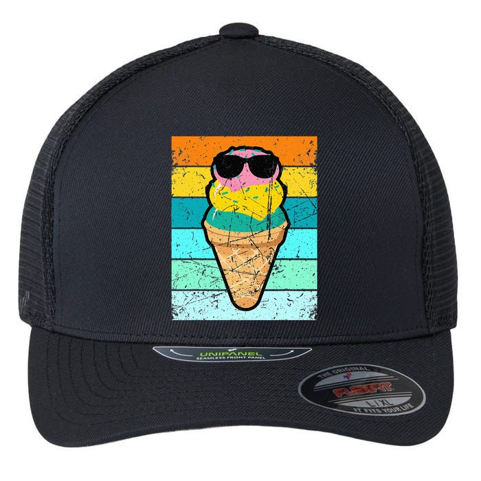 Ice Cream Funny Ice Cream Beach Pool Party Flexfit Unipanel Trucker Cap