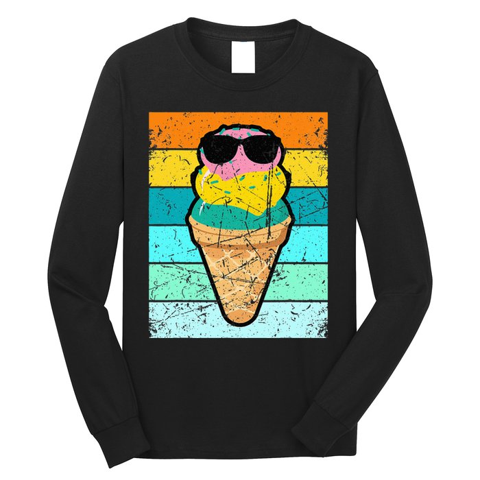 Ice Cream Funny Ice Cream Beach Pool Party Long Sleeve Shirt