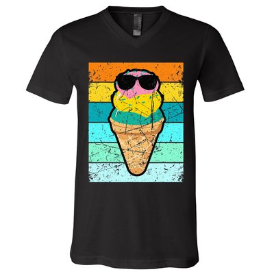 Ice Cream Funny Ice Cream Beach Pool Party V-Neck T-Shirt