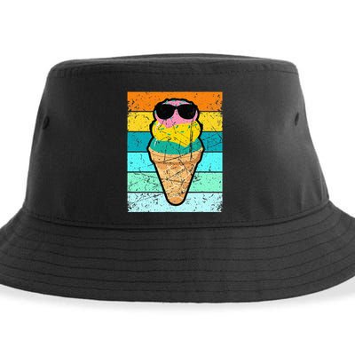 Ice Cream Funny Ice Cream Beach Pool Party Sustainable Bucket Hat