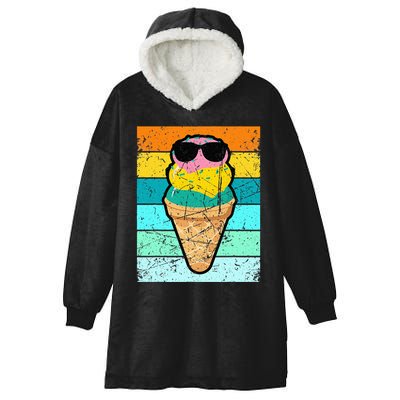 Ice Cream Funny Ice Cream Beach Pool Party Hooded Wearable Blanket