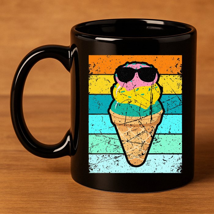 Ice Cream Funny Ice Cream Beach Pool Party 11oz C Handle Ceramic Mug