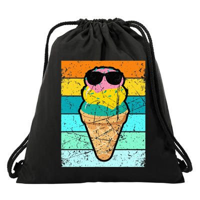 Ice Cream Funny Ice Cream Beach Pool Party Drawstring Bag