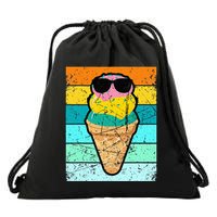 Ice Cream Funny Ice Cream Beach Pool Party Drawstring Bag