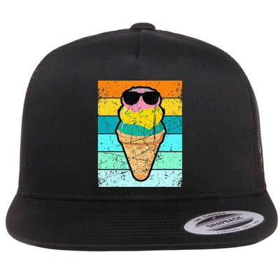 Ice Cream Funny Ice Cream Beach Pool Party Flatbill Hat