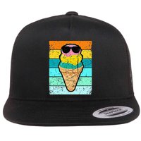 Ice Cream Funny Ice Cream Beach Pool Party Flatbill Hat