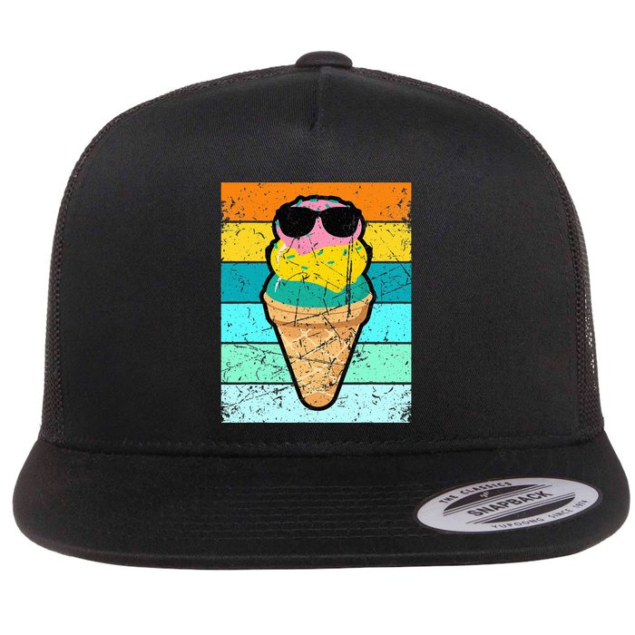 Ice Cream Funny Ice Cream Beach Pool Party Flatbill Hat