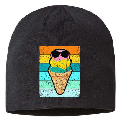 Ice Cream Funny Ice Cream Beach Pool Party Sustainable Beanie