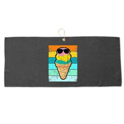 Ice Cream Funny Ice Cream Beach Pool Party Large Microfiber Waffle Golf Towel