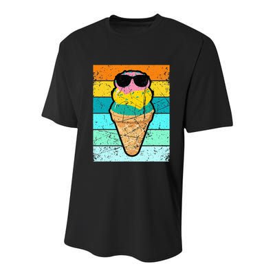 Ice Cream Funny Ice Cream Beach Pool Party Youth Performance Sprint T-Shirt